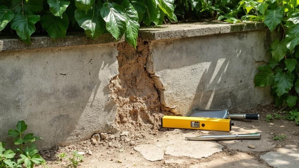 repair cracked retaining wall promptly