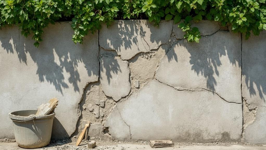 retaining wall crack repair instructions