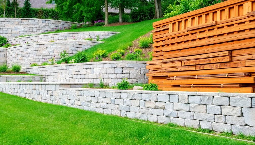 retaining wall material variations