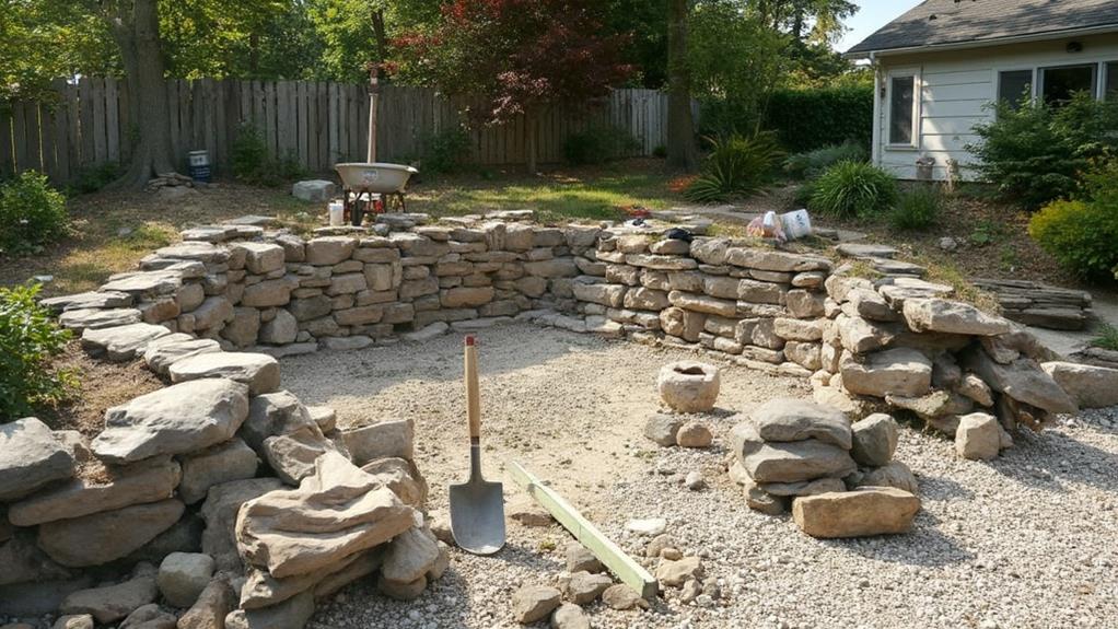 step by step retaining wall construction