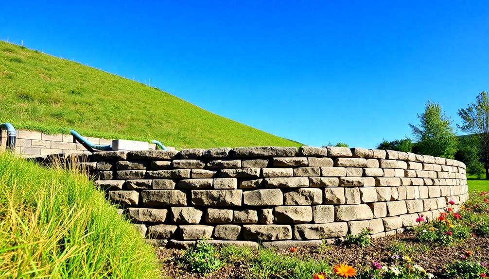 structural masonry barriers retain landscapes